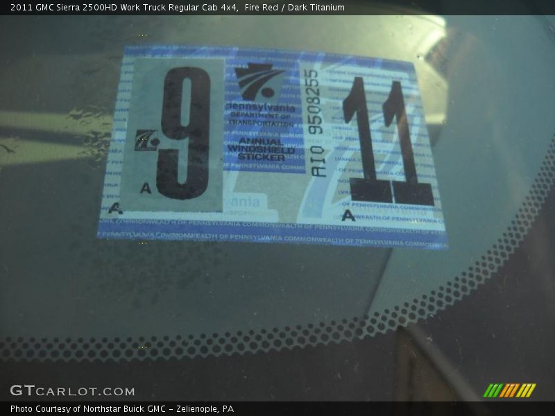 Fire Red / Dark Titanium 2011 GMC Sierra 2500HD Work Truck Regular Cab 4x4