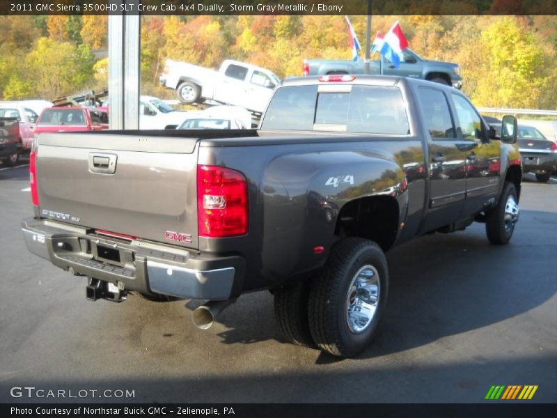 Storm Gray Metallic / Ebony 2011 GMC Sierra 3500HD SLT Crew Cab 4x4 Dually