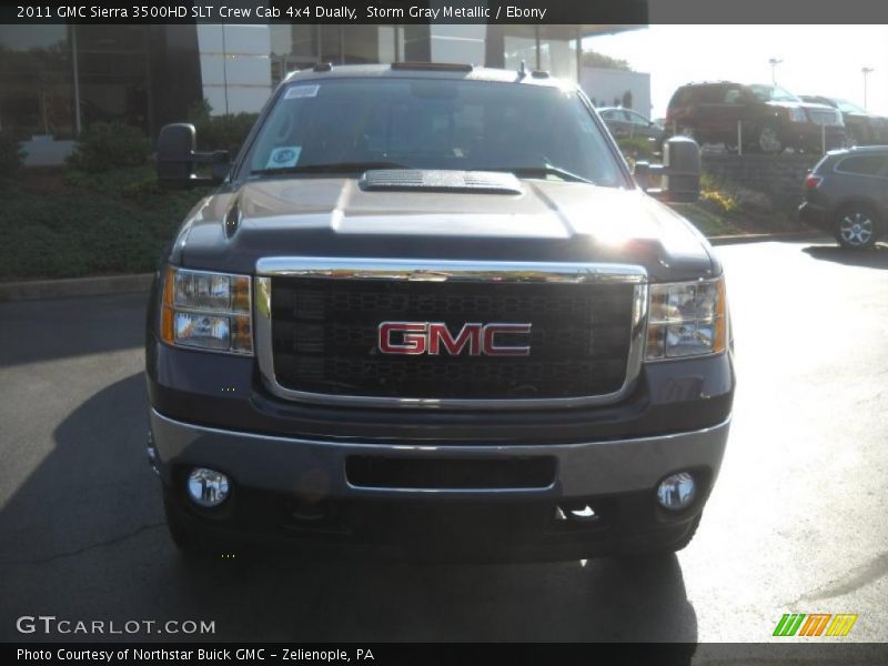 Storm Gray Metallic / Ebony 2011 GMC Sierra 3500HD SLT Crew Cab 4x4 Dually