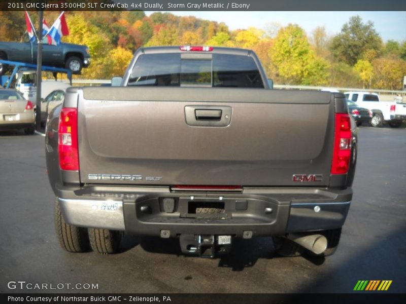Storm Gray Metallic / Ebony 2011 GMC Sierra 3500HD SLT Crew Cab 4x4 Dually