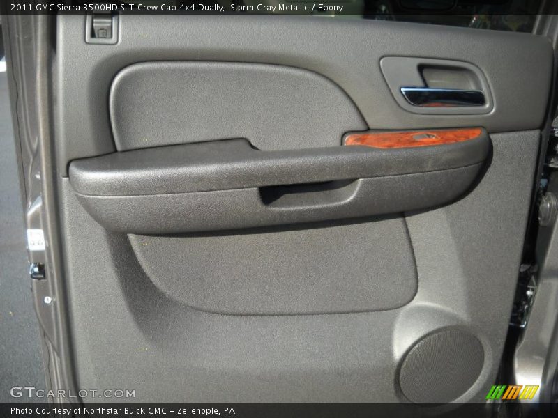 Storm Gray Metallic / Ebony 2011 GMC Sierra 3500HD SLT Crew Cab 4x4 Dually