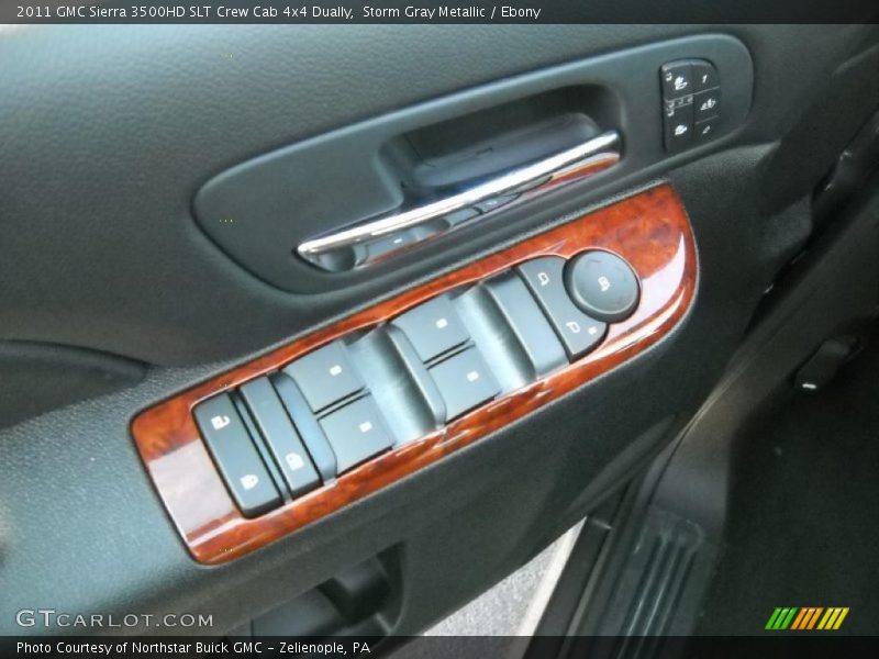 Storm Gray Metallic / Ebony 2011 GMC Sierra 3500HD SLT Crew Cab 4x4 Dually