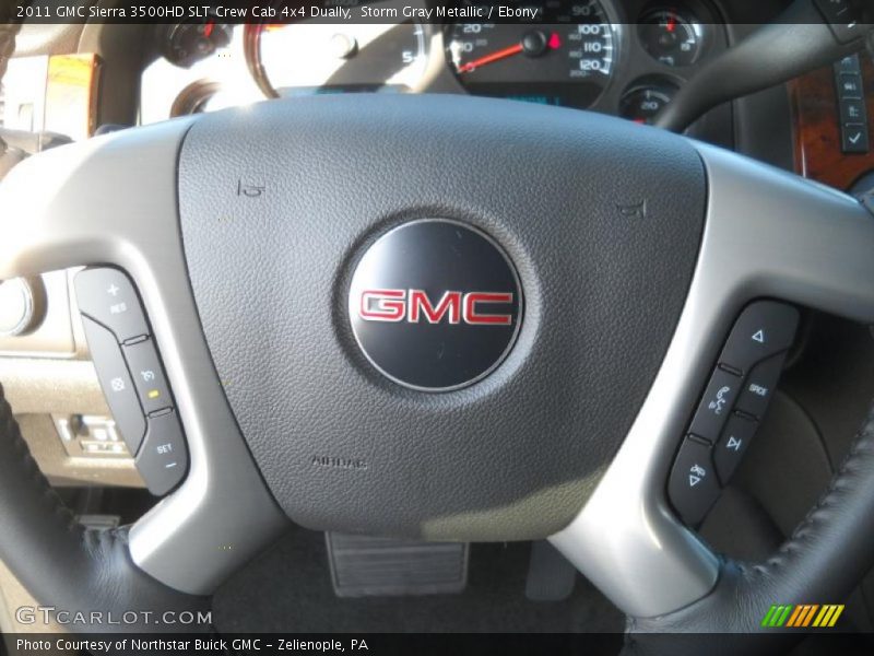 Storm Gray Metallic / Ebony 2011 GMC Sierra 3500HD SLT Crew Cab 4x4 Dually