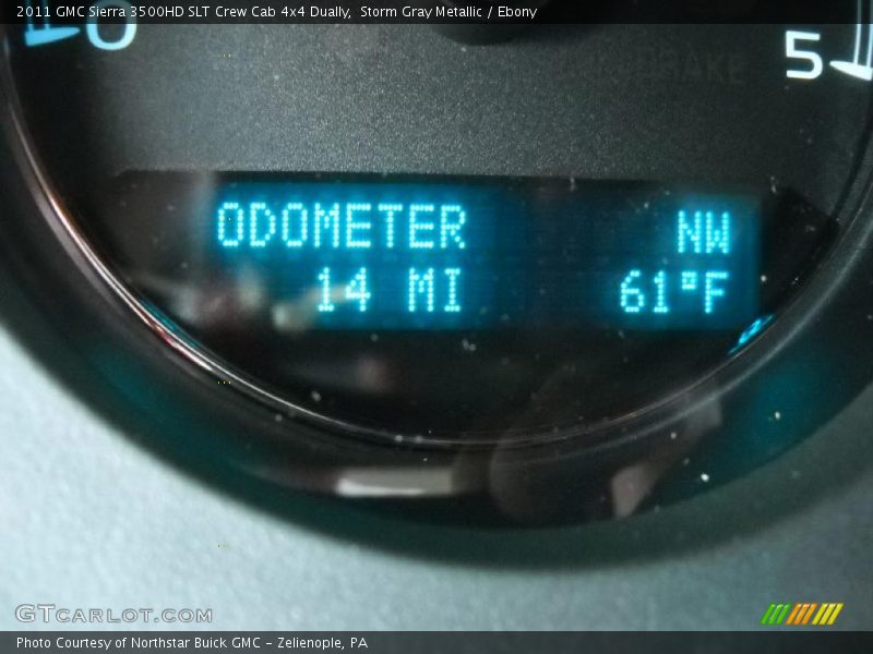 Storm Gray Metallic / Ebony 2011 GMC Sierra 3500HD SLT Crew Cab 4x4 Dually