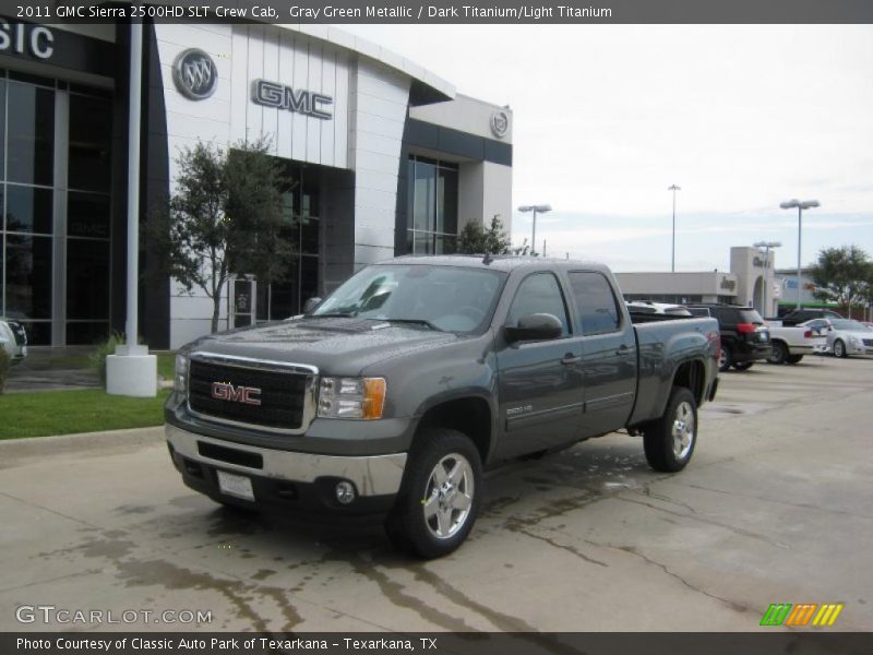 Gray Green Metallic / Dark Titanium/Light Titanium 2011 GMC Sierra 2500HD SLT Crew Cab