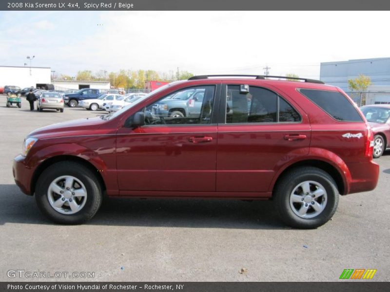 Spicy Red / Beige 2008 Kia Sorento LX 4x4