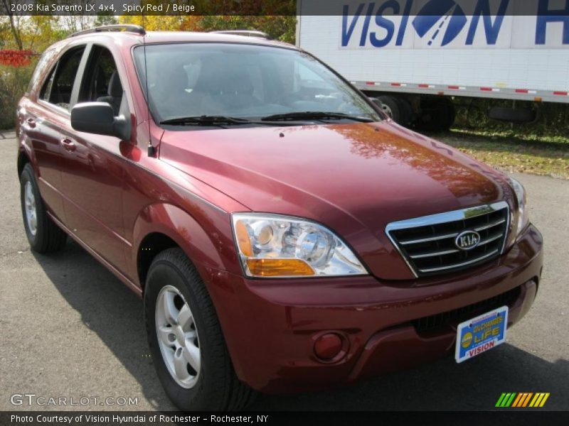 Spicy Red / Beige 2008 Kia Sorento LX 4x4