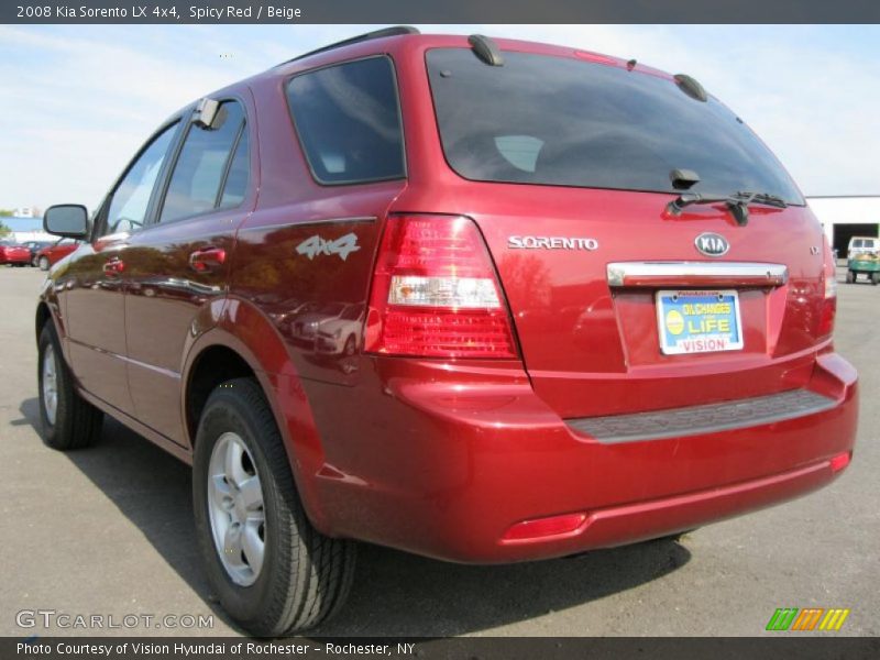 Spicy Red / Beige 2008 Kia Sorento LX 4x4