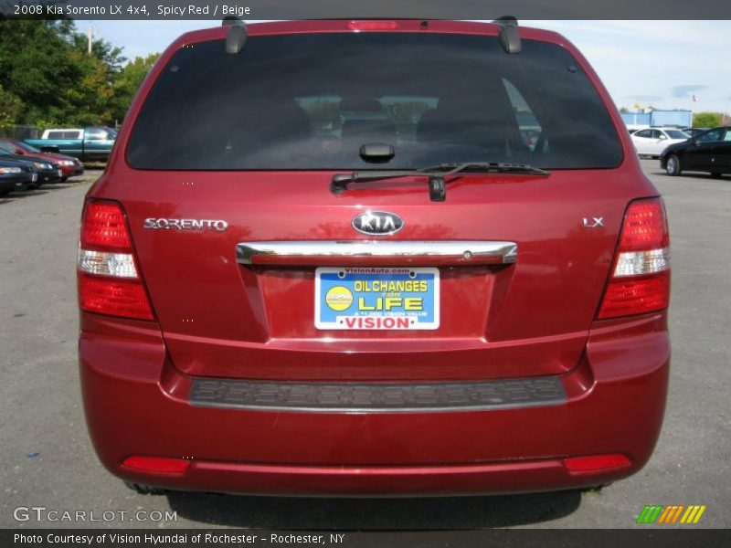 Spicy Red / Beige 2008 Kia Sorento LX 4x4