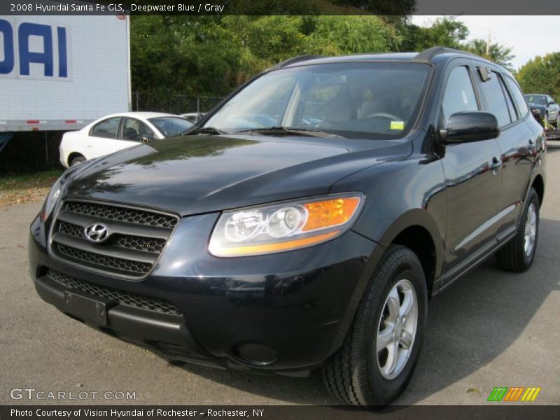 Deepwater Blue / Gray 2008 Hyundai Santa Fe GLS