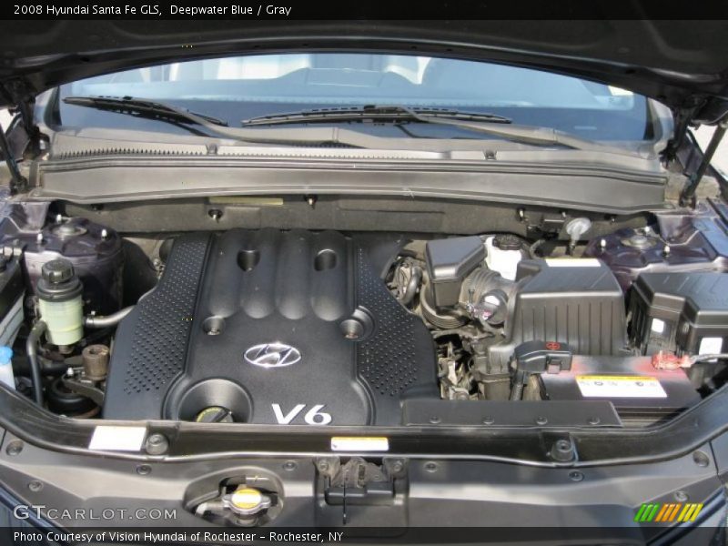 Deepwater Blue / Gray 2008 Hyundai Santa Fe GLS