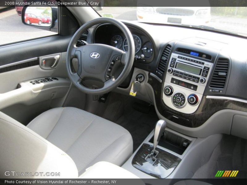 Deepwater Blue / Gray 2008 Hyundai Santa Fe GLS