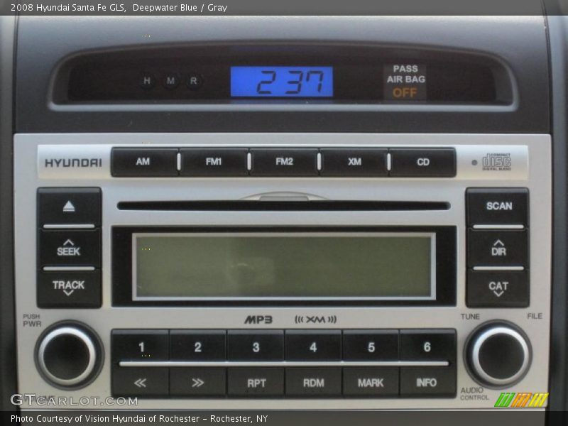 Deepwater Blue / Gray 2008 Hyundai Santa Fe GLS