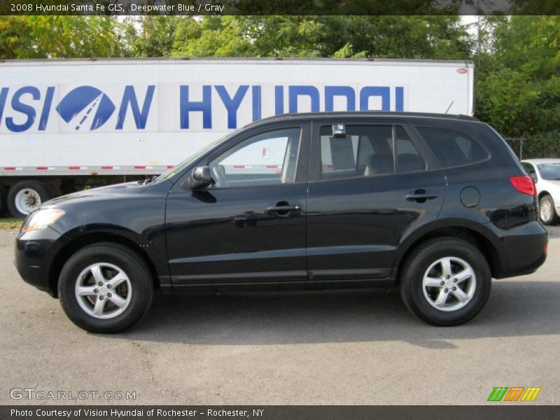 Deepwater Blue / Gray 2008 Hyundai Santa Fe GLS