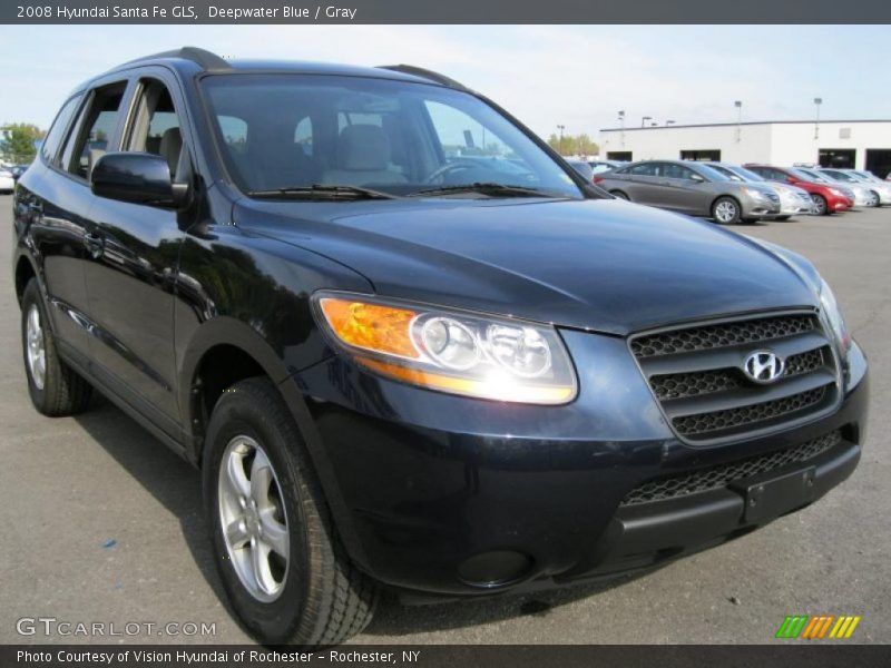 Deepwater Blue / Gray 2008 Hyundai Santa Fe GLS