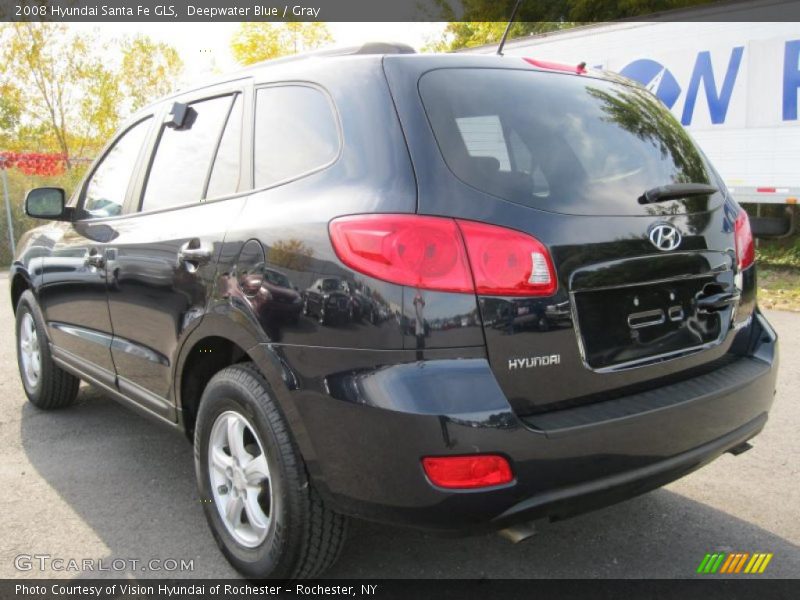 Deepwater Blue / Gray 2008 Hyundai Santa Fe GLS