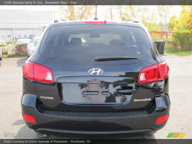 Deepwater Blue / Gray 2008 Hyundai Santa Fe GLS