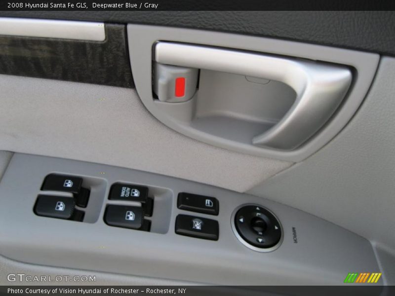 Deepwater Blue / Gray 2008 Hyundai Santa Fe GLS