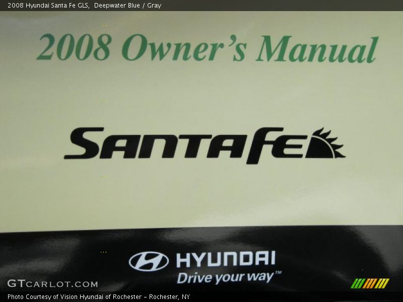 Deepwater Blue / Gray 2008 Hyundai Santa Fe GLS