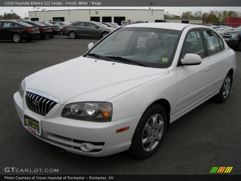 Nordic White / Beige 2006 Hyundai Elantra GLS Sedan