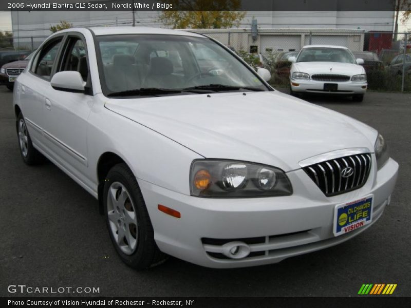 Nordic White / Beige 2006 Hyundai Elantra GLS Sedan