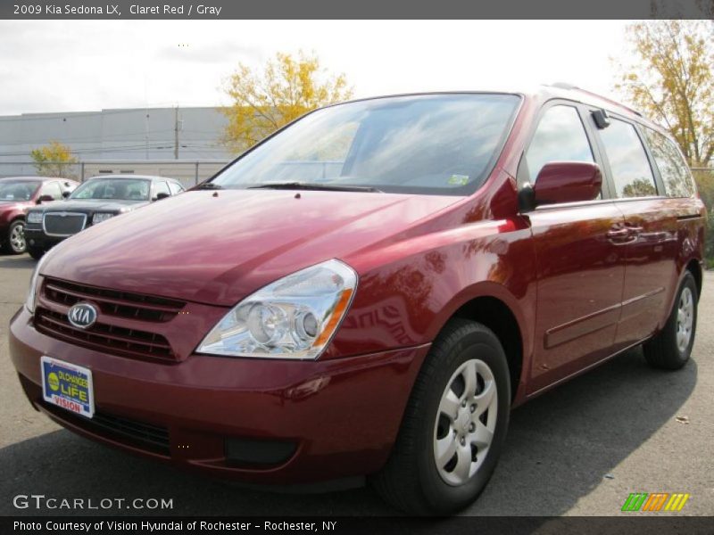Claret Red / Gray 2009 Kia Sedona LX