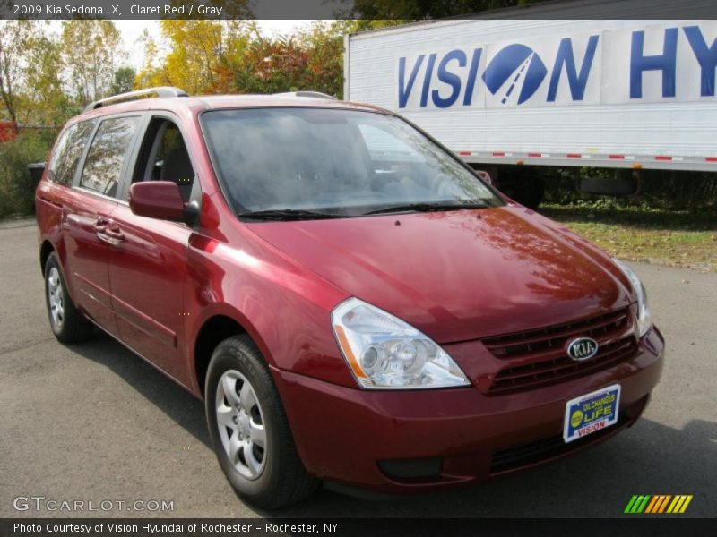Claret Red / Gray 2009 Kia Sedona LX