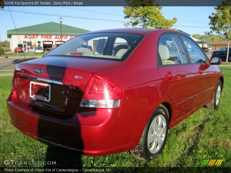 Spicy Red / Beige 2008 Kia Spectra EX Sedan