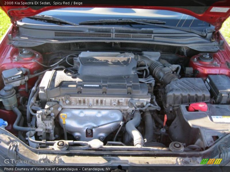 Spicy Red / Beige 2008 Kia Spectra EX Sedan
