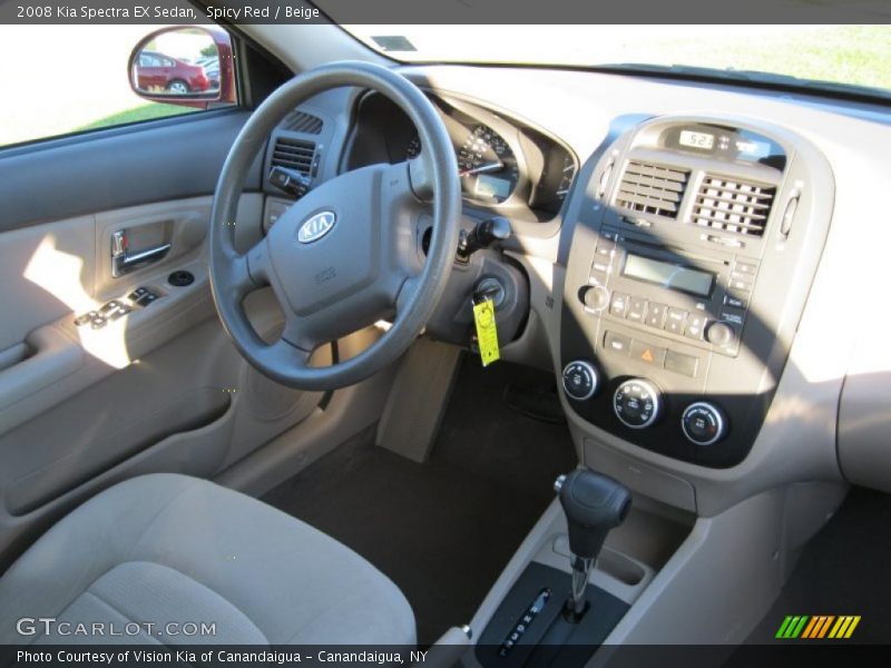 Spicy Red / Beige 2008 Kia Spectra EX Sedan