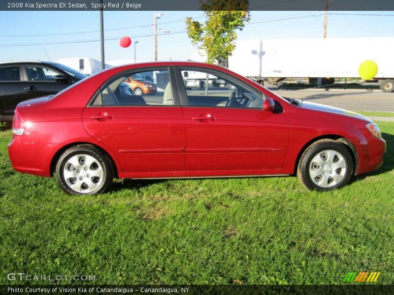 Spicy Red / Beige 2008 Kia Spectra EX Sedan
