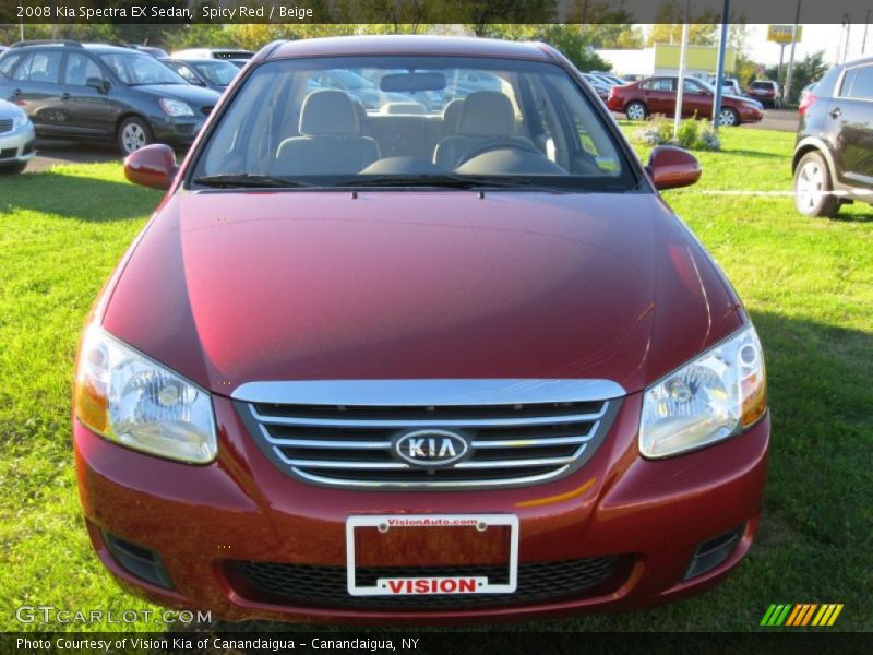 Spicy Red / Beige 2008 Kia Spectra EX Sedan