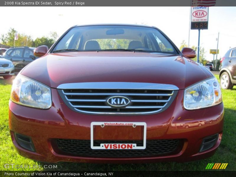 Spicy Red / Beige 2008 Kia Spectra EX Sedan