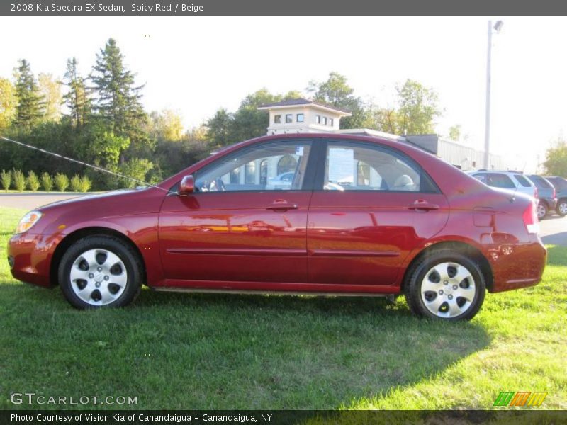 Spicy Red / Beige 2008 Kia Spectra EX Sedan