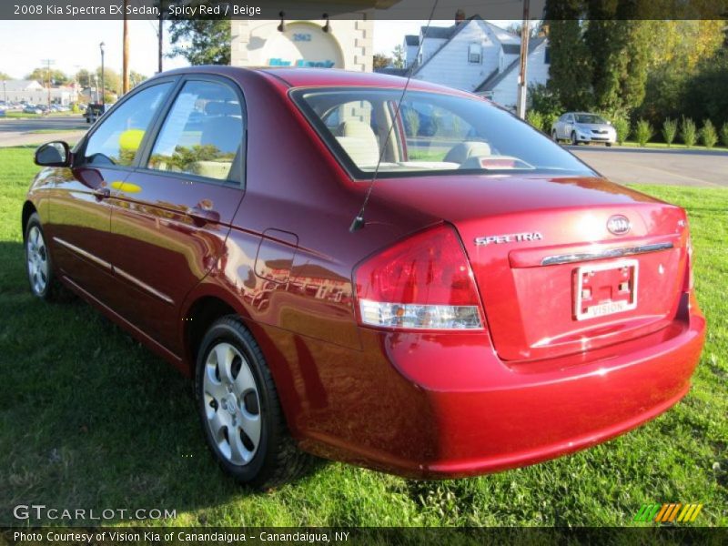 Spicy Red / Beige 2008 Kia Spectra EX Sedan