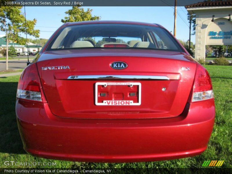 Spicy Red / Beige 2008 Kia Spectra EX Sedan