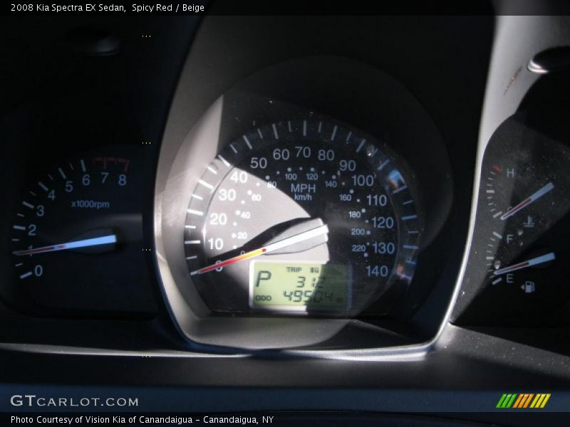 Spicy Red / Beige 2008 Kia Spectra EX Sedan
