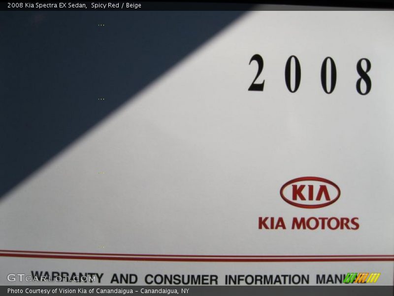 Spicy Red / Beige 2008 Kia Spectra EX Sedan