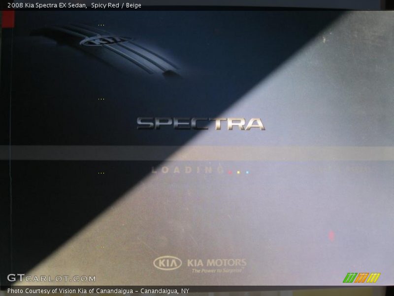 Spicy Red / Beige 2008 Kia Spectra EX Sedan