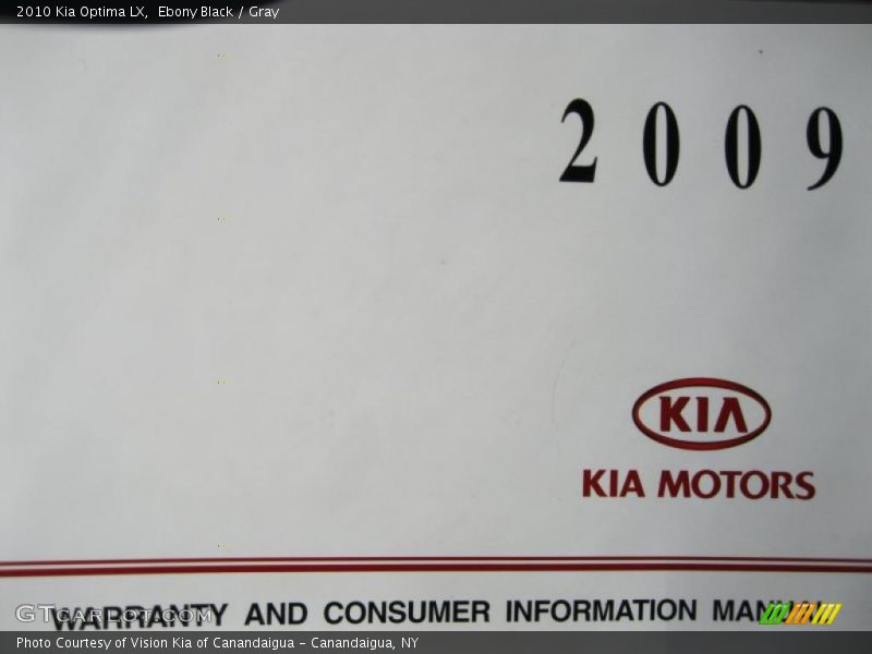 Ebony Black / Gray 2010 Kia Optima LX