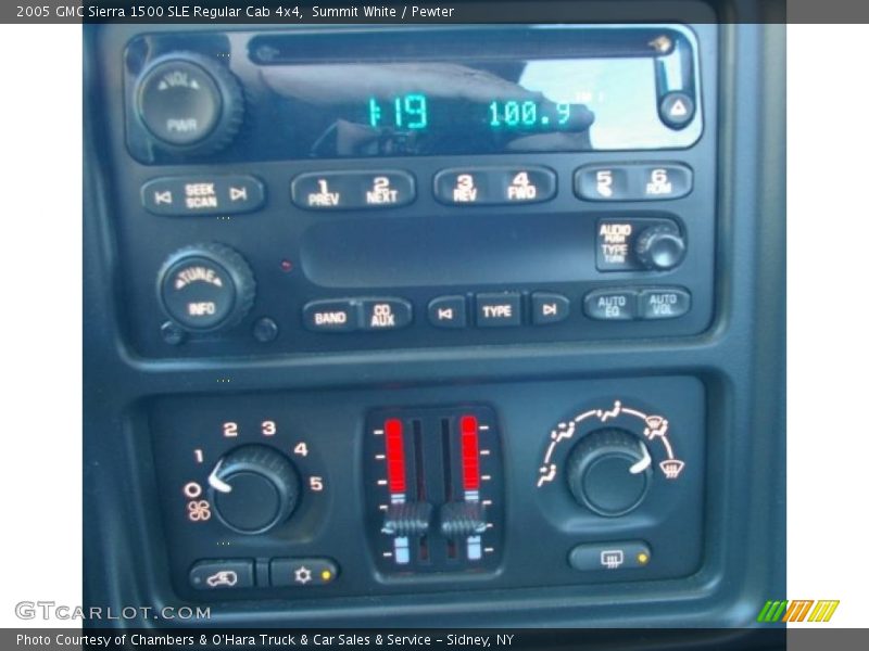 Controls of 2005 Sierra 1500 SLE Regular Cab 4x4