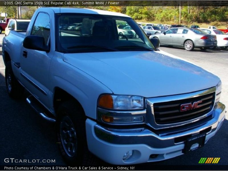 Summit White / Pewter 2005 GMC Sierra 1500 SLE Regular Cab 4x4