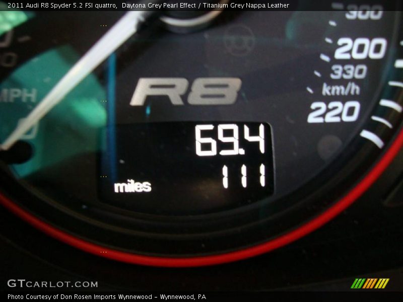 Daytona Grey Pearl Effect / Titanium Grey Nappa Leather 2011 Audi R8 Spyder 5.2 FSI quattro