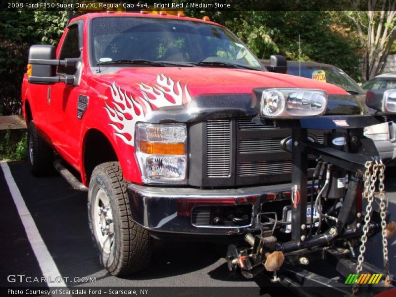 Bright Red / Medium Stone 2008 Ford F350 Super Duty XL Regular Cab 4x4