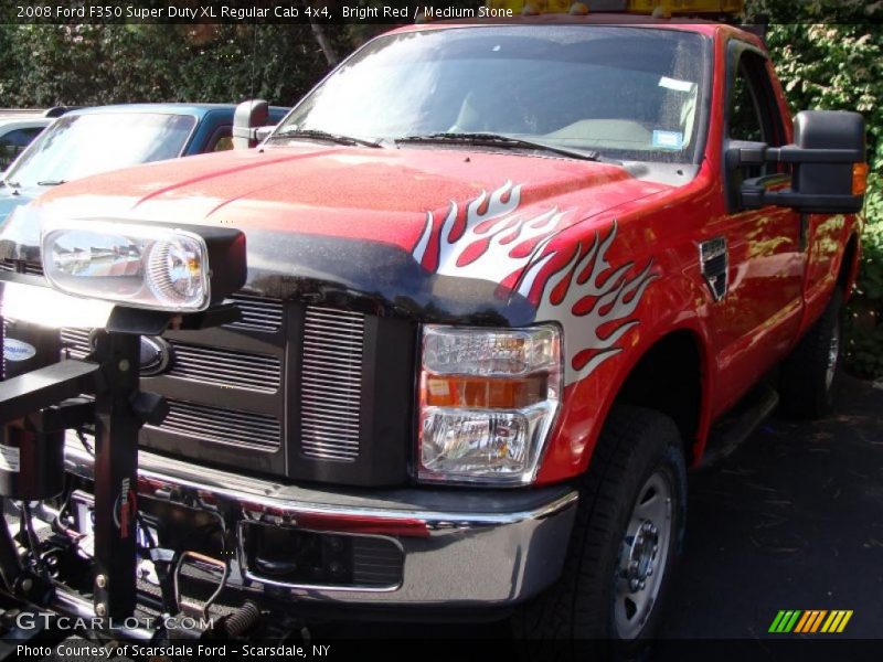 Bright Red / Medium Stone 2008 Ford F350 Super Duty XL Regular Cab 4x4