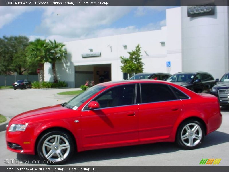 Brilliant Red / Beige 2008 Audi A4 2.0T Special Edition Sedan