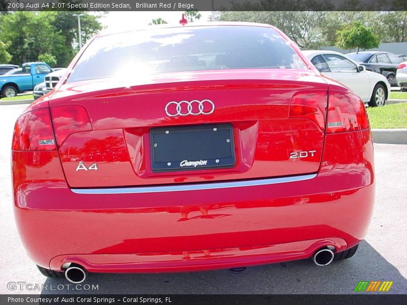 Brilliant Red / Beige 2008 Audi A4 2.0T Special Edition Sedan