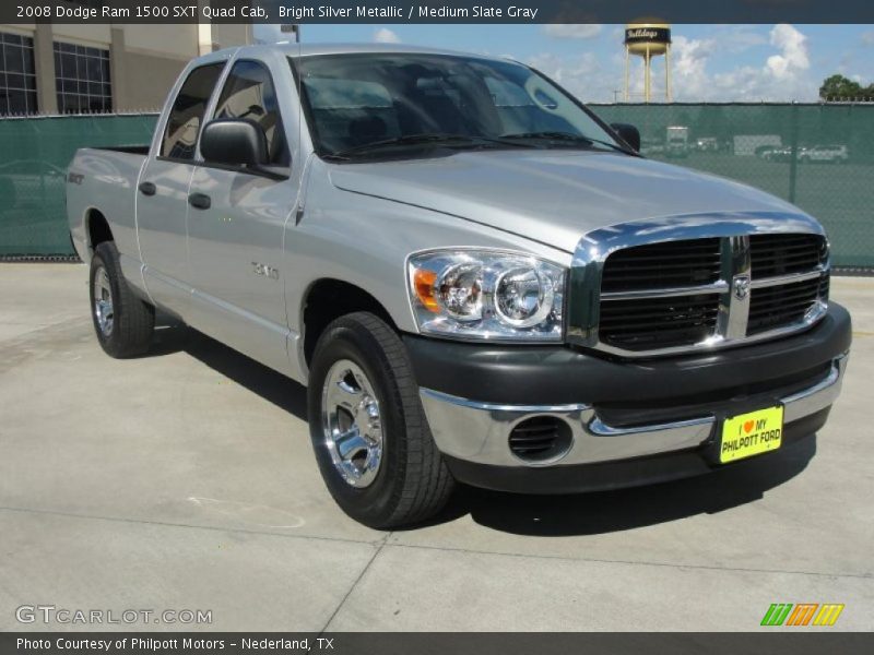 Bright Silver Metallic / Medium Slate Gray 2008 Dodge Ram 1500 SXT Quad Cab