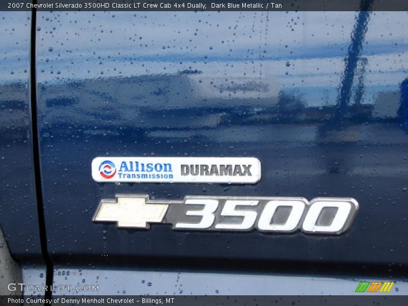 Dark Blue Metallic / Tan 2007 Chevrolet Silverado 3500HD Classic LT Crew Cab 4x4 Dually
