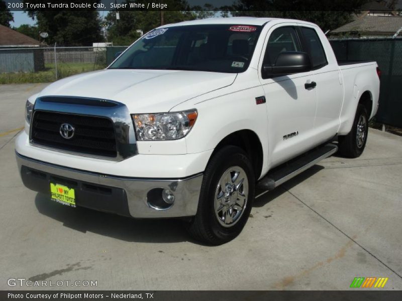 Super White / Beige 2008 Toyota Tundra Double Cab